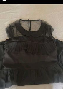 ZARA Chic Black Ruffled Tiered Mini Dress