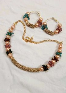 Beaded Necklace and Earring Set