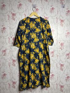 Blue Floral Print Kurta