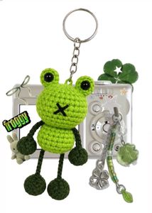 Cute Crochet Frog Keychain Charm