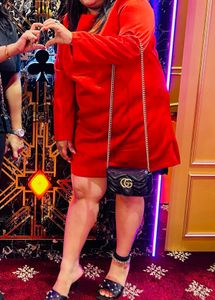 H&amp;M Red satin dress