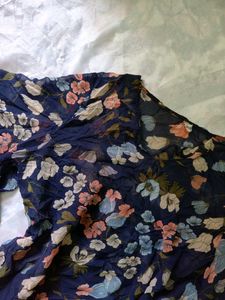 Navy Floral Print Blouse