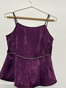 Sparkling Embellished Peplum Top