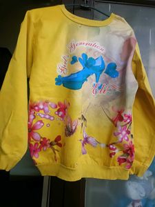 Multi Yellow Sweatshirt For Women In Xl Size