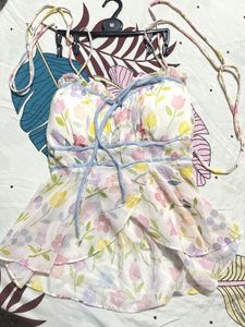 sleeveless babydoll top with strap