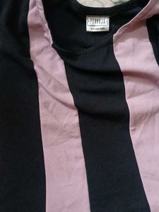 Black &amp; Pink Striped Kurta