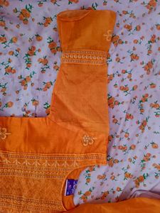 Orange Kurta Set with Dupatta