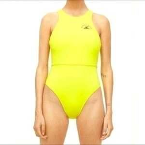 H&amp;M Bodysuit/Swimsuit Neon Yellow NWT