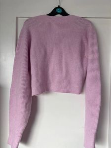 h&amp;m pink cropped cardigan 💐🎀