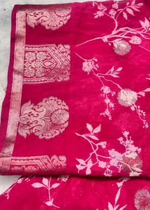 Beautiful Pink Floral Saree