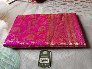 Stunning Pink Banarasi Silk Saree