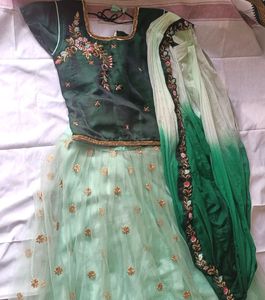 Embellished Green Lehenga Choli Set