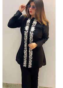 Elegant Black Embroidered Kurta Set