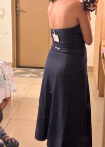Denim looks like  Strapless Midi Dress