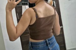 Brown Lace Trim Cami Top🤎☀️