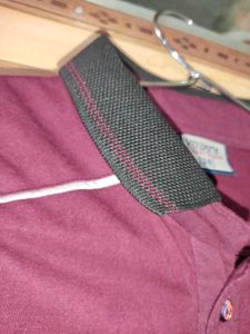 Men's Maroon Graphic Polo T-Shirt | Size 34 |