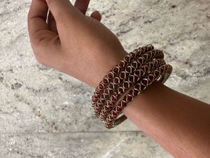 Set of 5 Red Stone Bangles