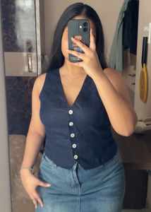 linen blend brand new vest top