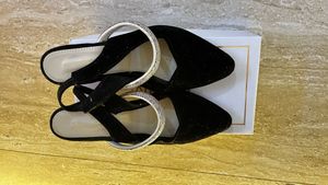 Elegant Black Velvet Slingback Heels
