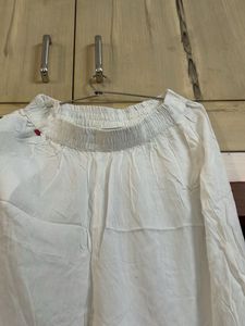 Beautiful White Kurta with Floral Print set