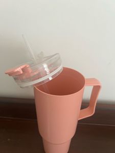 Large Pink Tumbler with Straw/ sipper