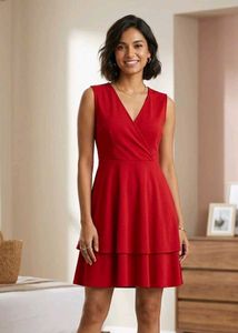 Red midi dress