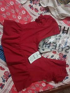 Red Ruffled Top