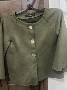 Olive Green Suede Jacket
