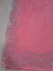 Elegant Pink Saree with Embellished Border