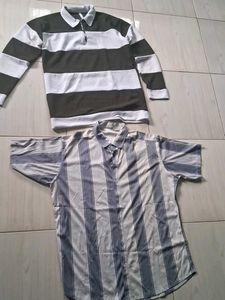 Bundle: Striped Polo &amp; Button-Up Shirt