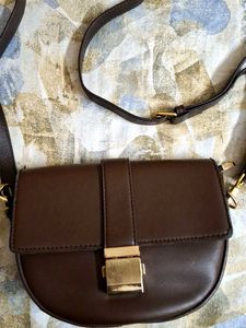 Dark Chocolate Imported Leather Sling