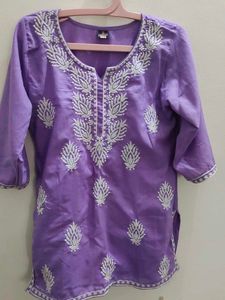 Embroidered Purple Kurta