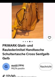 Primark Mustard Yellow Crossbody Bag