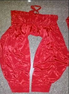 Vibrant Red Silk shalwar kurti Pants