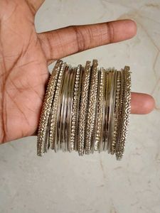 Elegant Silver Bangles Set