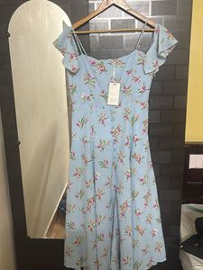 Light Blue Floral Print Dress