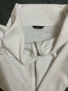 White Zip-Up Crop Top - FREE SHIPPING!!