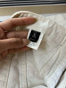 White Ripped Denim Mini Skirt