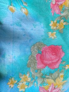 Blue Floral Print Saree
