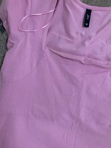 Cute Pink Square Neck Top