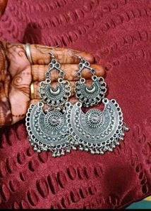 Oxidized Jhumka Earrings