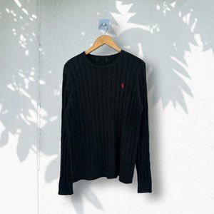 Ralph Lauren Black Cable Knit Sweater