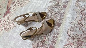Sparkling Block Heels Sandals