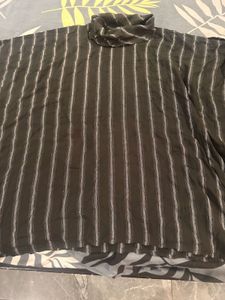 Striped Turtleneck black Kaftan coord set