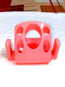 Pink Plastic Desk Organizer/Pen Holder