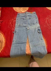 Y2k Light Wash Cargo Jeans