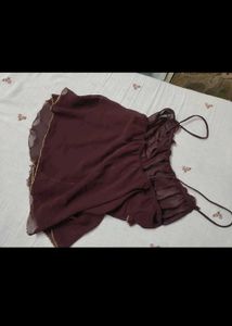 Sheer chatpata top with Gold Trim
