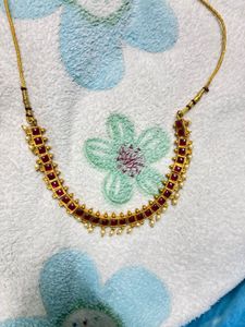 Elegant Ruby &amp; Pearl Necklace