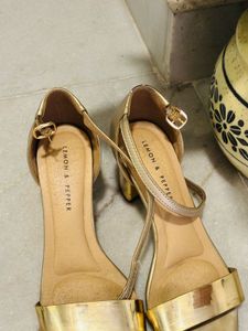 Gold Ankle Strap Heels
