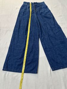 High Waisted Wide Leg Denim Pants